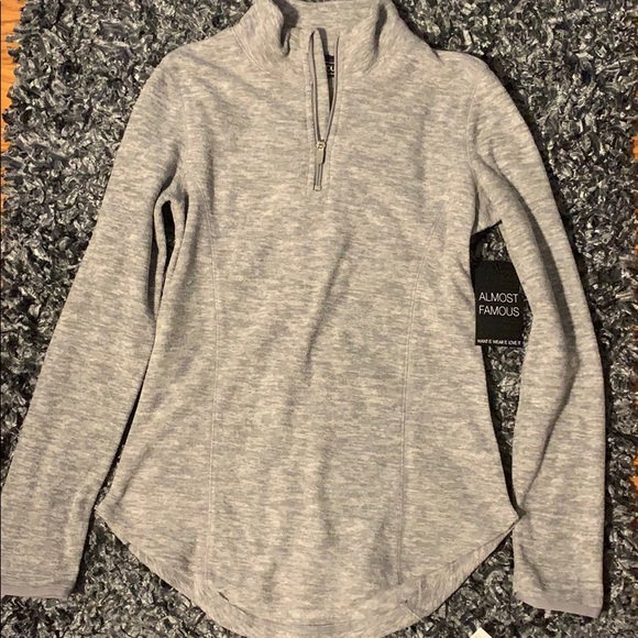 Almost Famous Quarter Zip Sweater, New - Picture 1 of 3